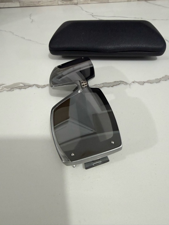 Balenciaga Silver Sunglasses with Black Case main image 2